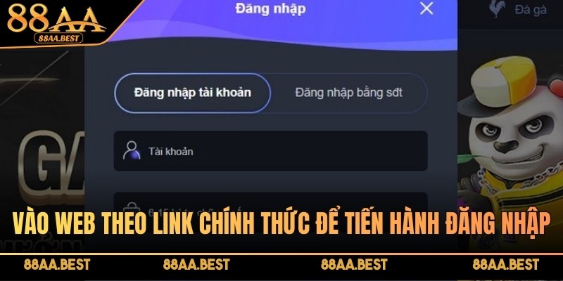 Đăng nhập 88AA - Hướng dẫn 3 bước trải nghiệm an toàn 2 Vào web theo link chính thức để tiến hành đăng nhập tài khoản